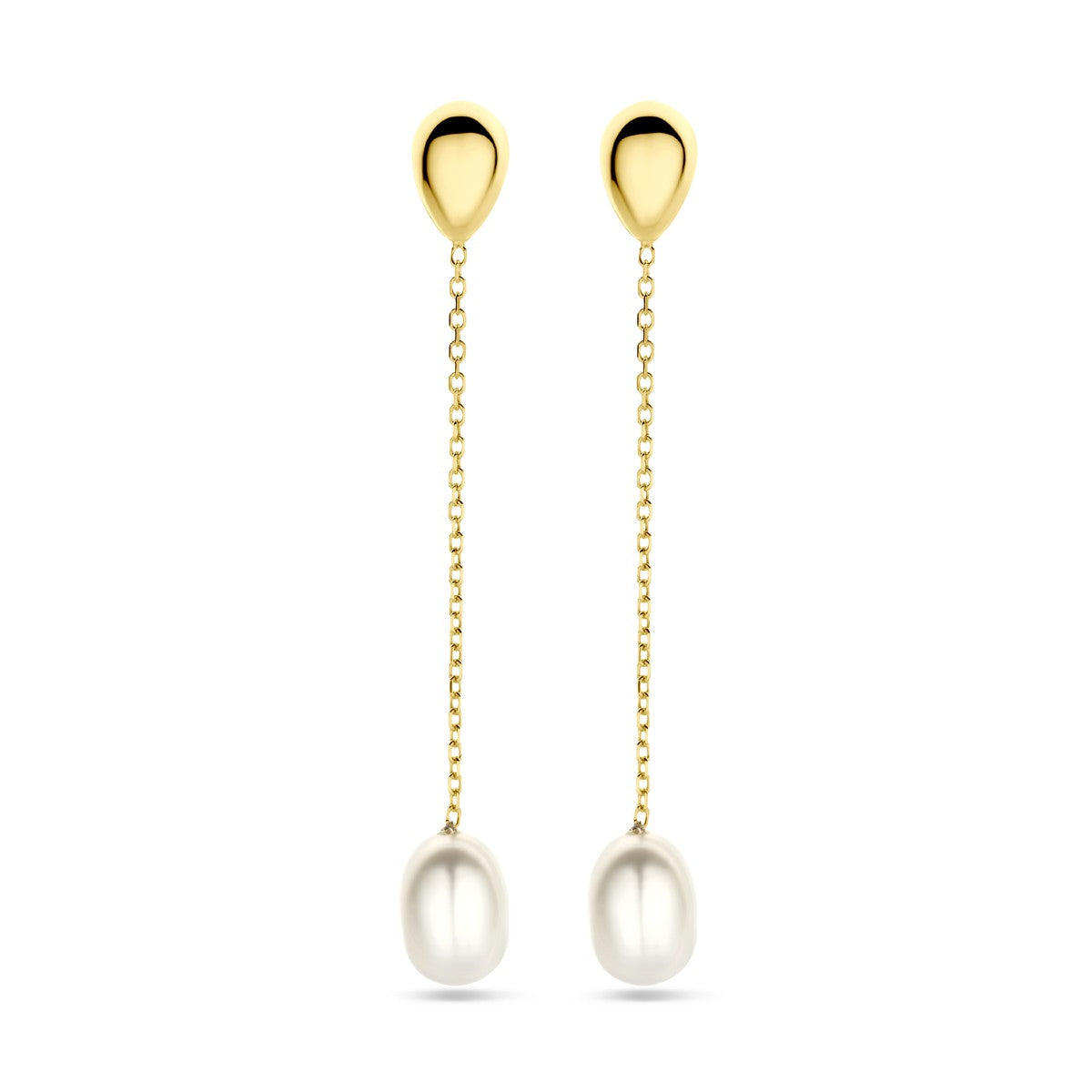 14K Geelgoud Oorhangers Parel 46 Mm 4032352 - PansiteNederland.nl