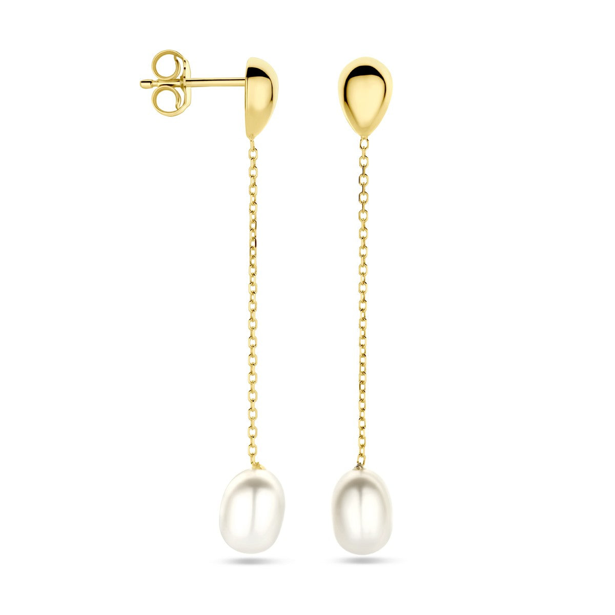 14K Geelgoud Oorhangers Parel 46 Mm 4032352 - PansiteNederland.nl