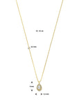 14K geelgoud collier druppel en zirkonia 43 - 45 cm 4032362