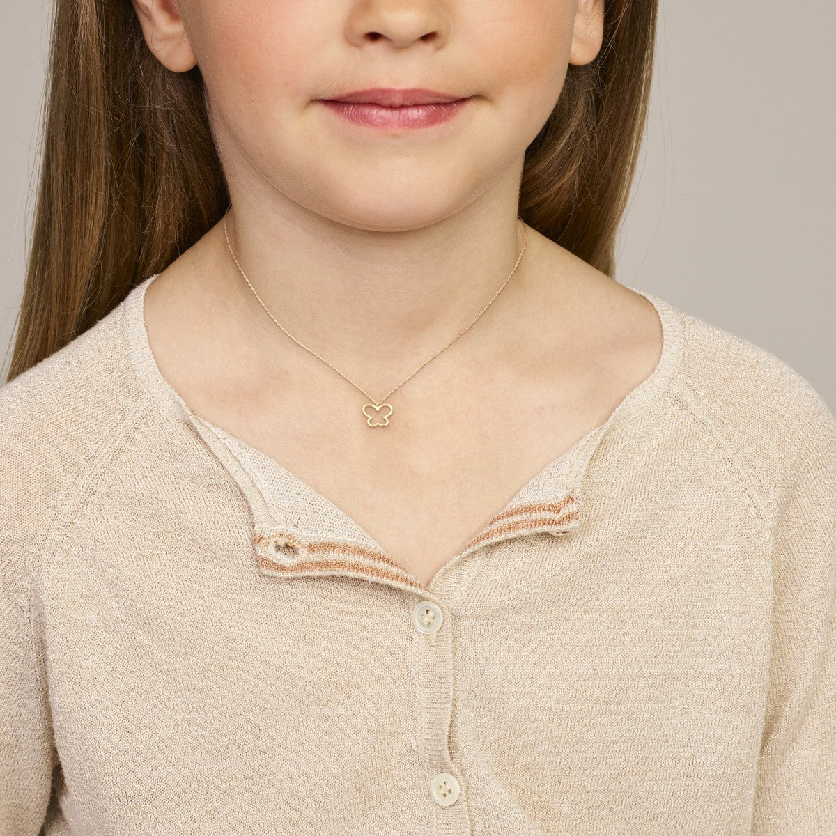 14K geelgoud collier vlinder 36 - 38 - 40 cm 4032374 - PansiteNederland.nl