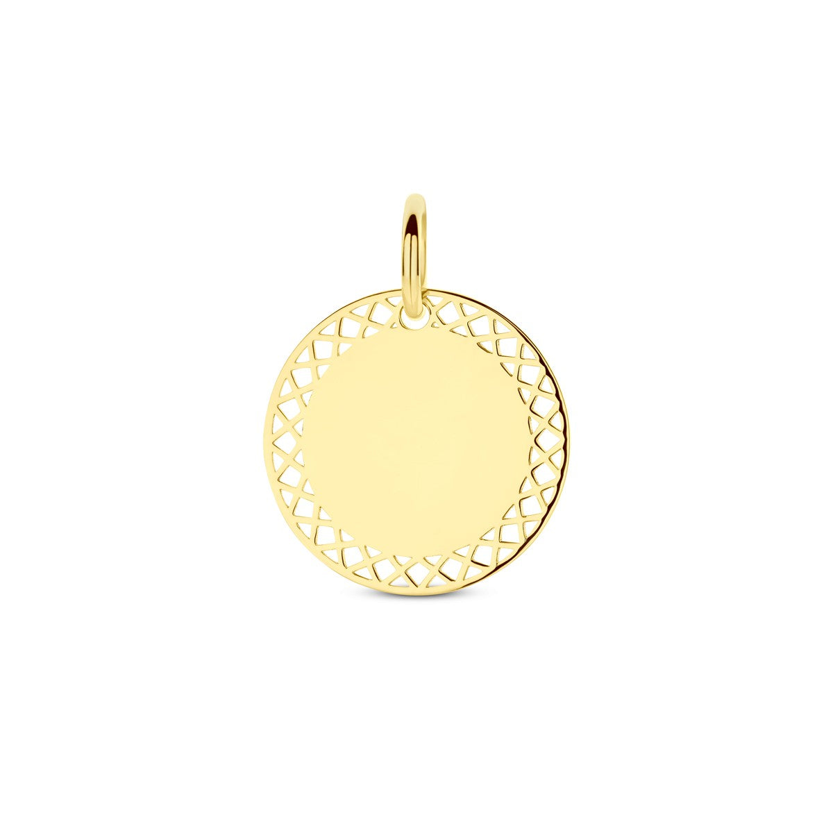 14K geelgoud graveerhanger 16 mm 4032409 - PansiteNederland.nl