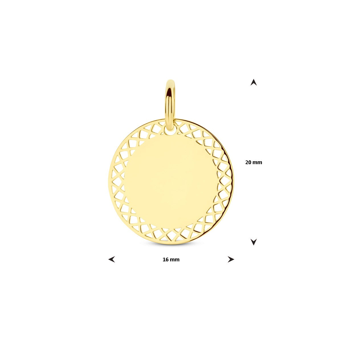14K geelgoud graveerhanger 16 mm 4032409 - PansiteNederland.nl