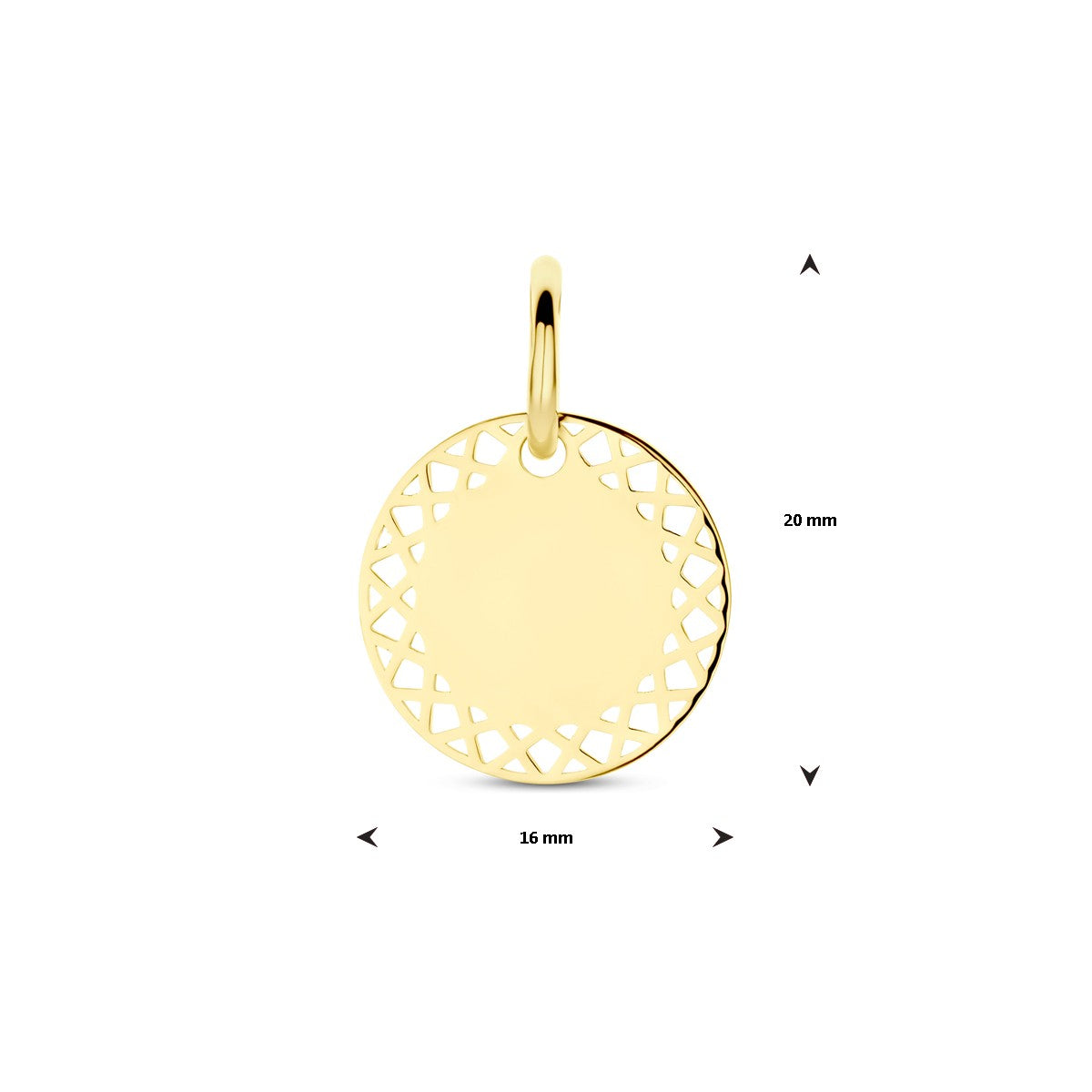 14K geelgoud graveerhanger 12 mm 4032410 - PansiteNederland.nl