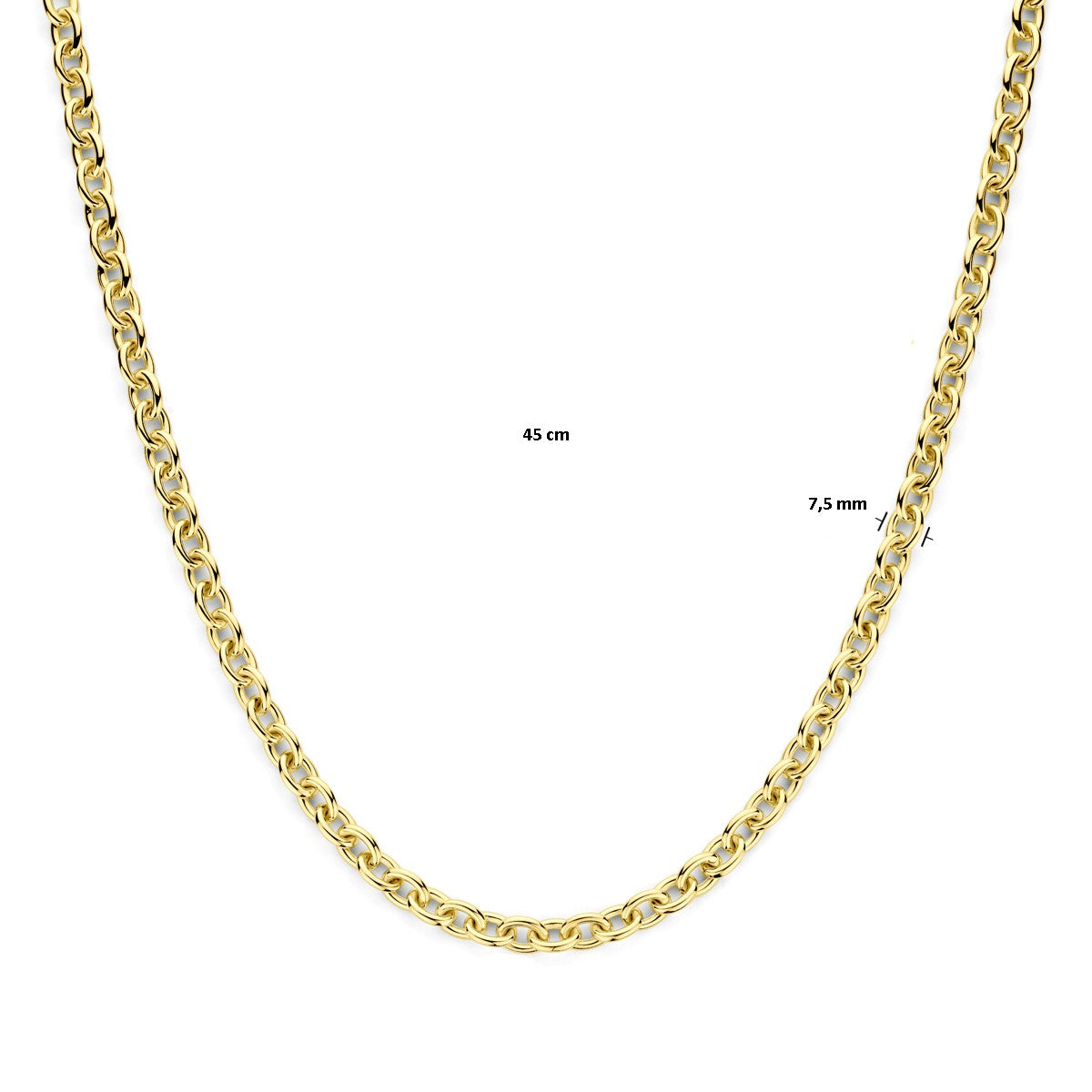 14K geelgoud collier 7,5 mm 45 cm 4032412 - PansiteNederland.nl