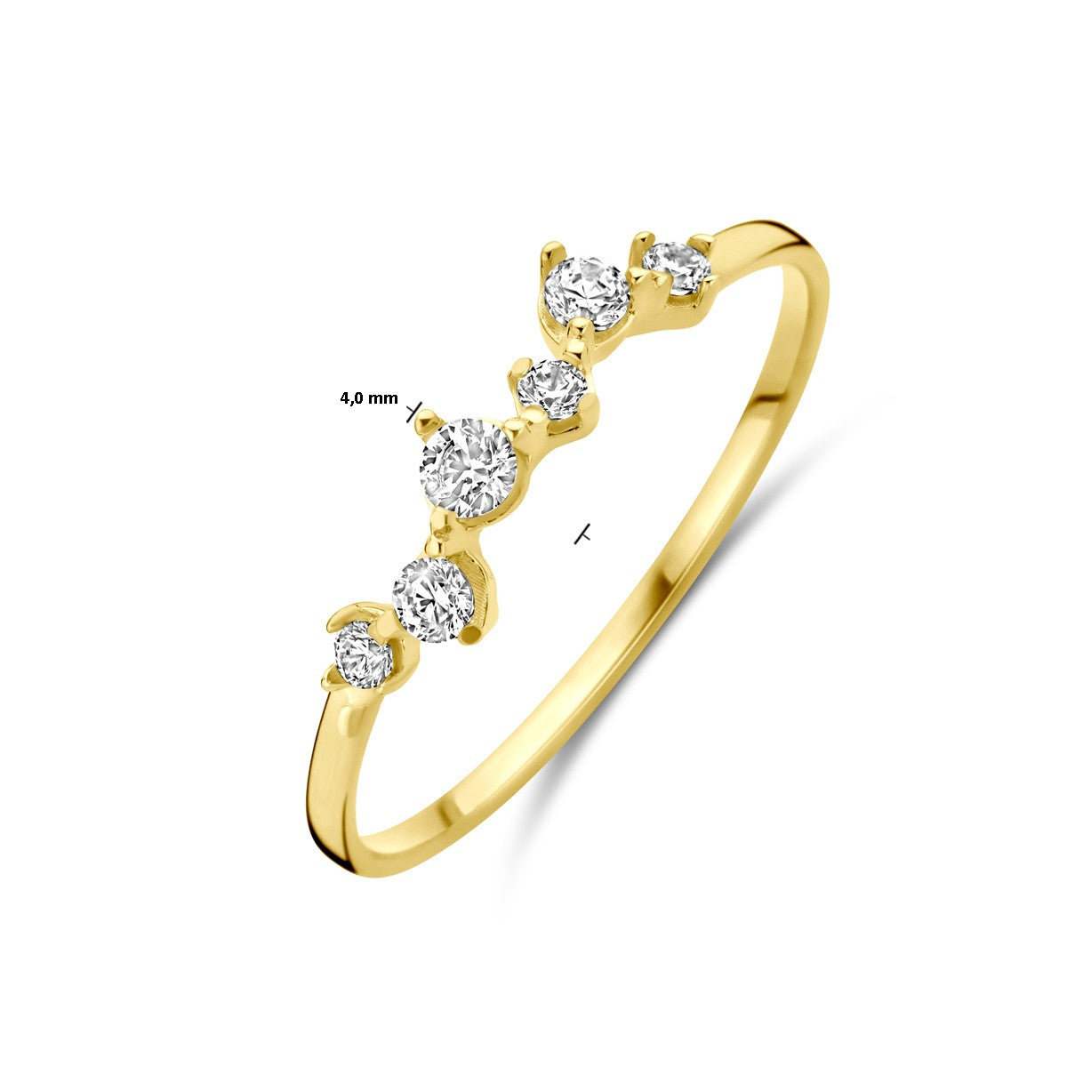 14K Geelgoud Ring Met Zirkonia 4032426 - PansiteNederland.nl