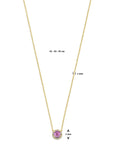 14K geelgoud collier roze saffier en diamant 0.05ct h si 41 - 43 - 45 cm 4032454