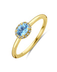 14K Geelgoud Ring Swiss Blue Topaas En Diamant 0.05Ct H Si 4032464 - PansiteNederland.nl