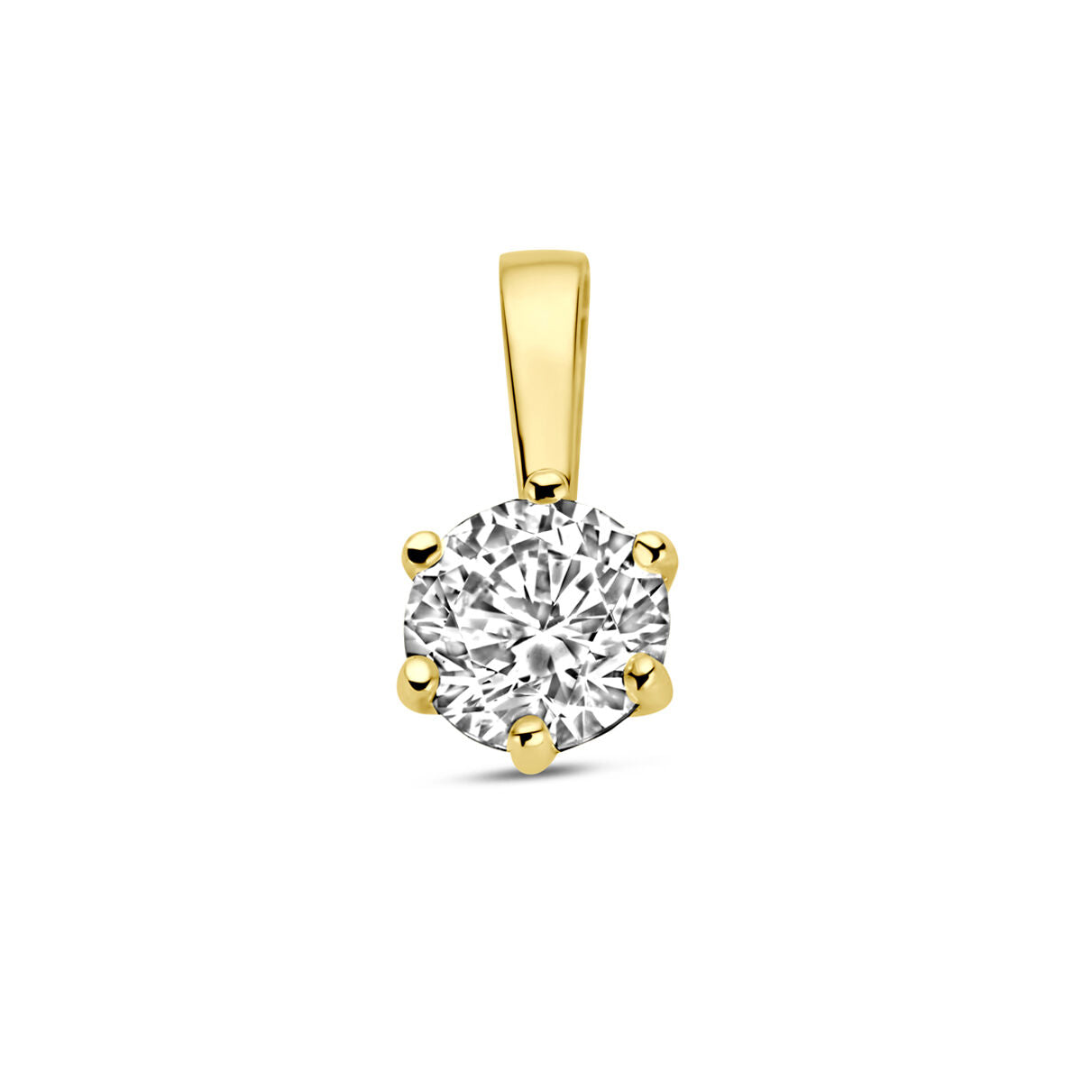 14K geelgoud hanger zirkonia 4032525 - PansiteNederland.nl