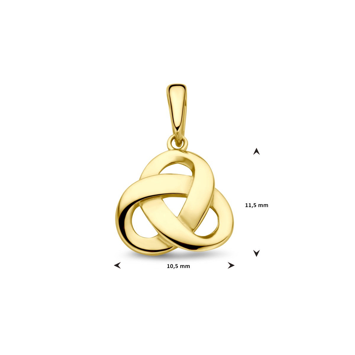 14K geelgoud hanger knoop 16 mm 4032794 - PansiteNederland.nl