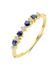 14K Geelgoud Ring Blauw Saffier En Diamant 0.08Ct H Si 4032800 - PansiteNederland.nl