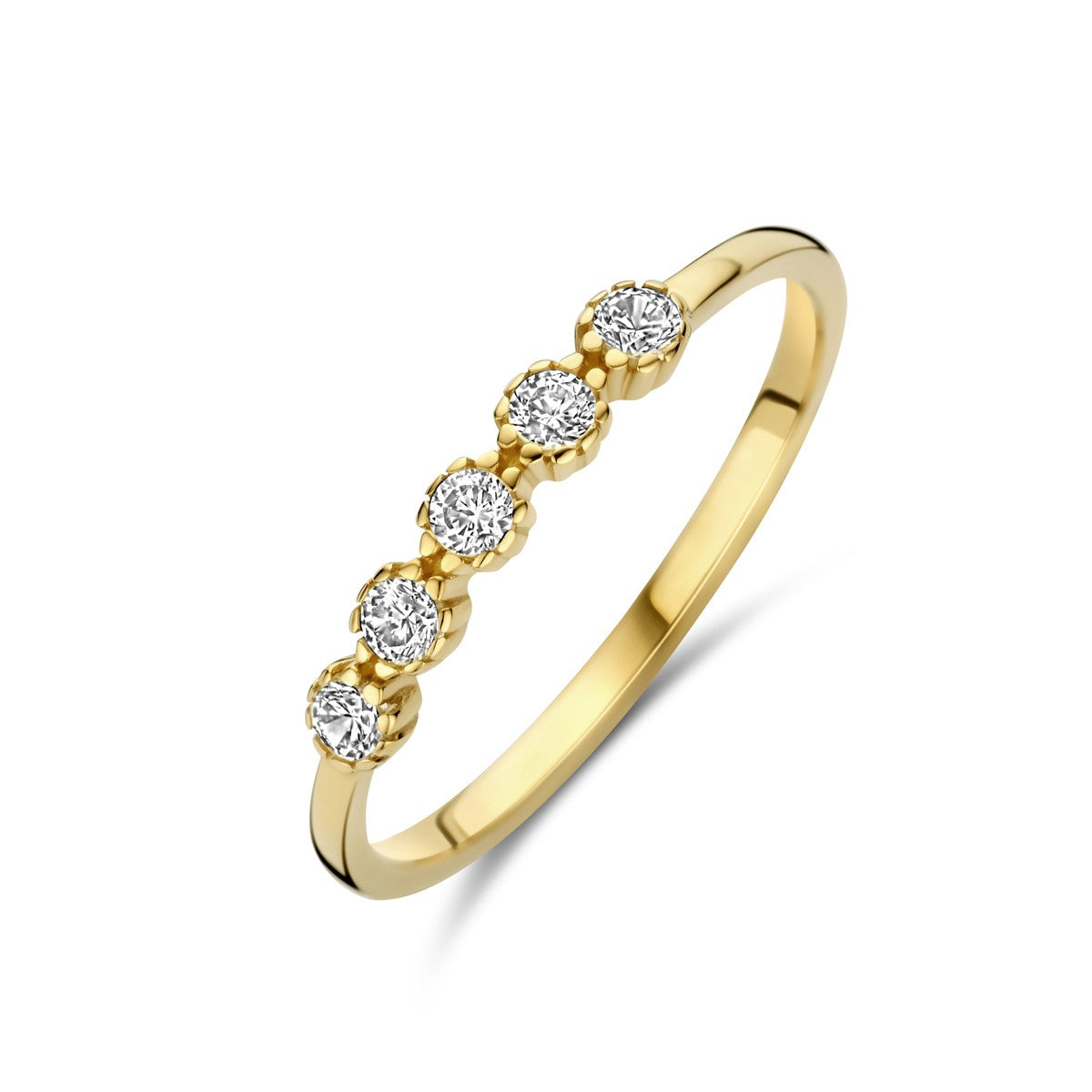 14K geelgouden ring met zirkonia 4032896 - PansiteNederland.nl
