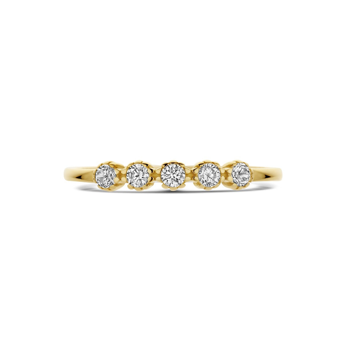 14K geelgouden ring met zirkonia 4032896 - PansiteNederland.nl