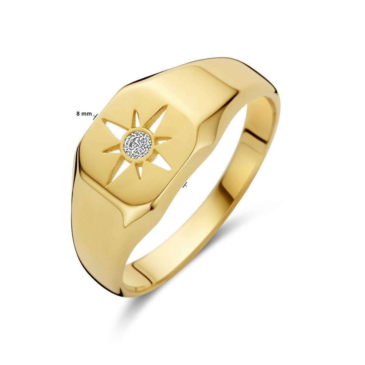 14K Geelgoud Ring Met Zirkonia 4032901 - PansiteNederland.nl