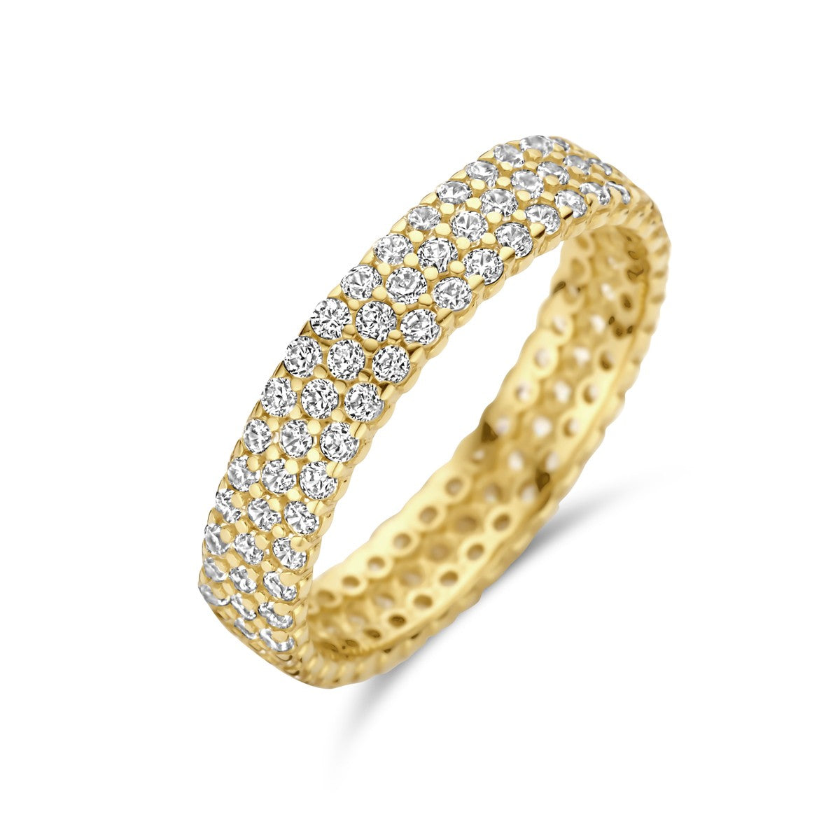 14K Geelgouden ring zirkonia 4 mm 4032910 - PansiteNederland.nl