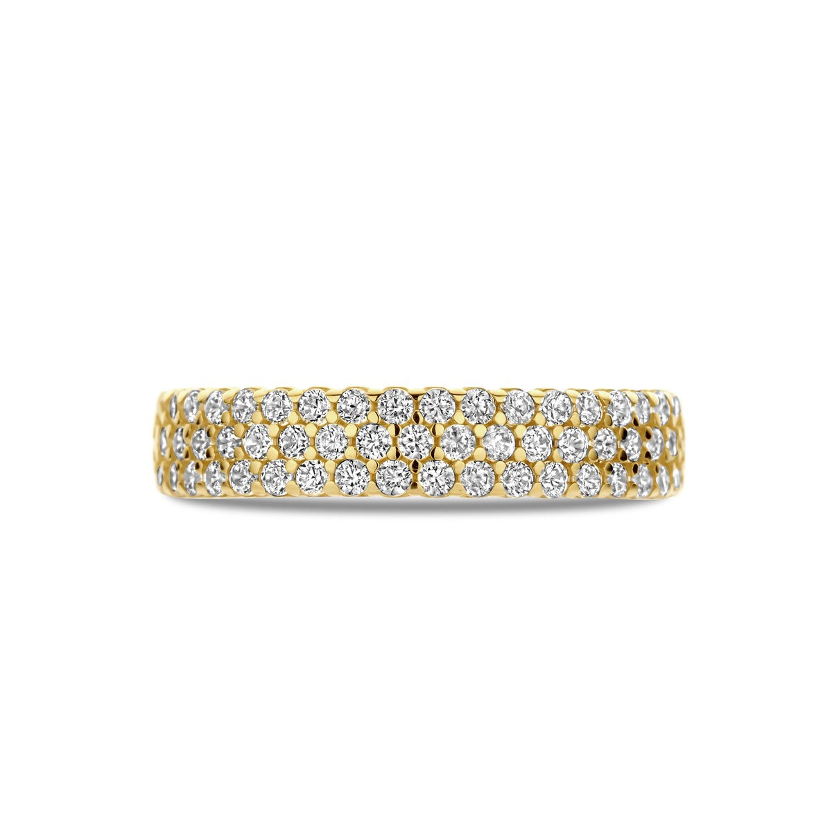 14K Geelgouden ring zirkonia 4 mm 4032910 - PansiteNederland.nl