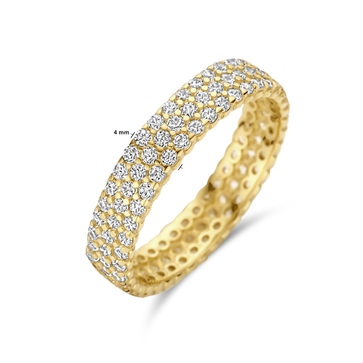 14K Geelgouden ring zirkonia 4 mm 4032910 - PansiteNederland.nl