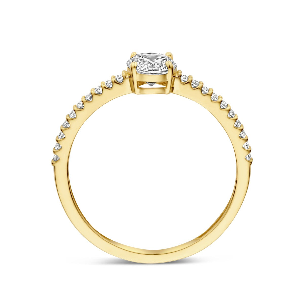 14K geelgouden ring zirkonia 4032993 - PansiteNederland.nl