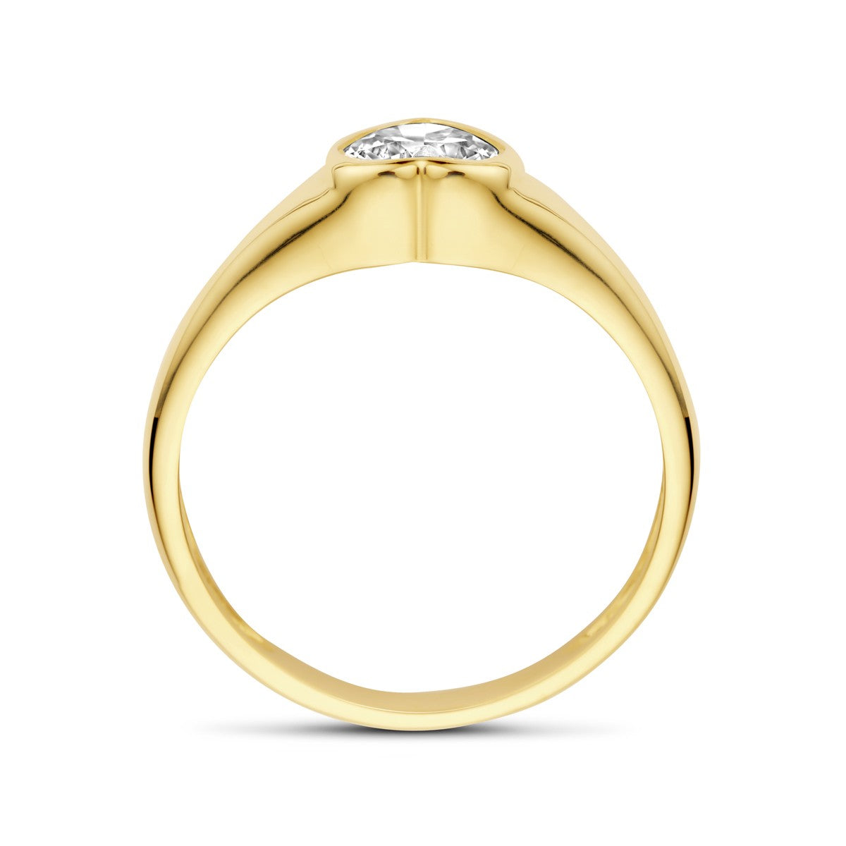 14K Geelgoud Ring Hart Met Zirkonia 4033002 - PansiteNederland.nl