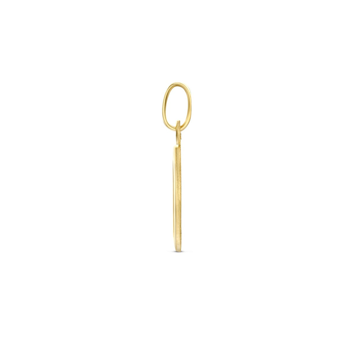 14K geelgoud hanger ovaal engel poli/mat 19 mm 4033121 - PansiteNederland.nl