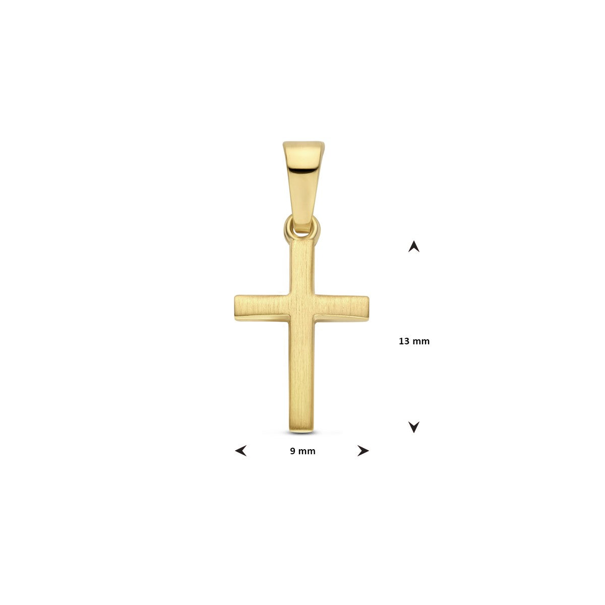 14K geelgoud hanger kruis 13 mm 4033127 - PansiteNederland.nl