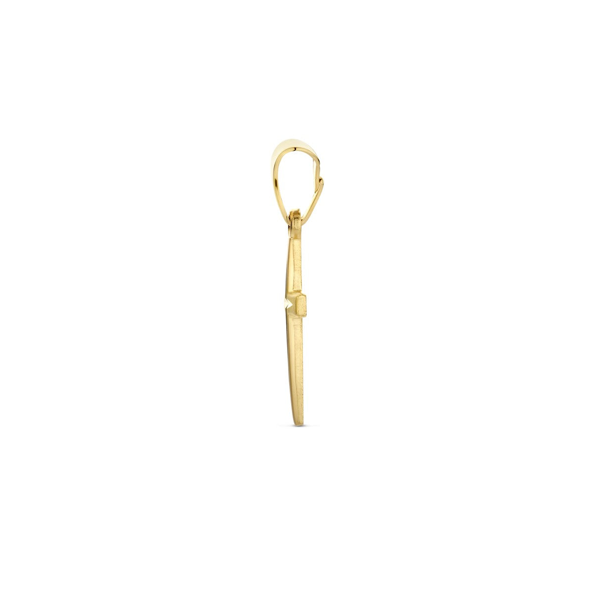 14K geelgoud hanger kruis mat gediamanteerd 13 mm 4033128 - PansiteNederland.nl
