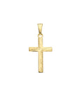 14K geelgoud hanger kruis gehamerd 18 mm 4033129 - PansiteNederland.nl
