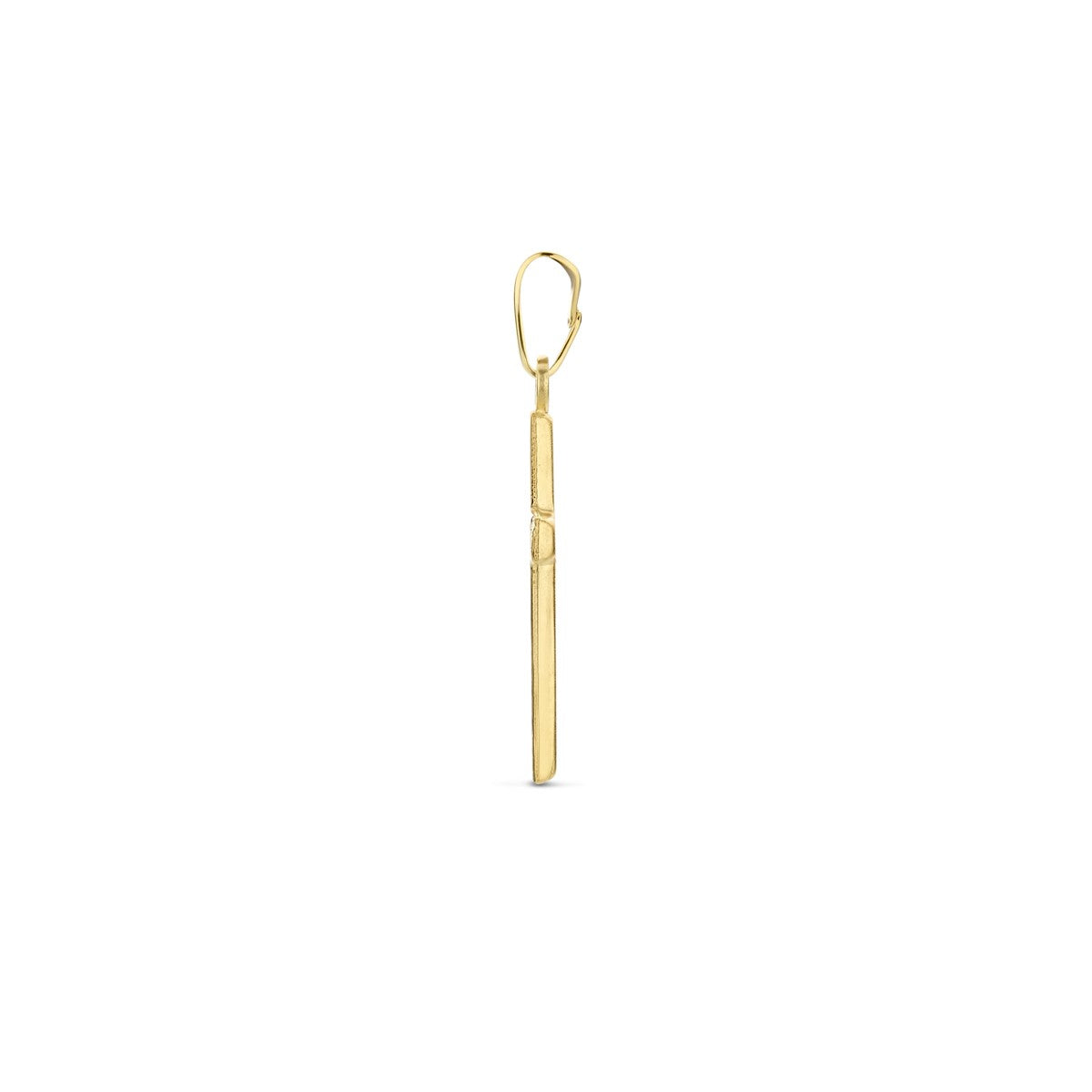 14K geelgoud hanger kruis gehamerd 18 mm 4033129 - PansiteNederland.nl