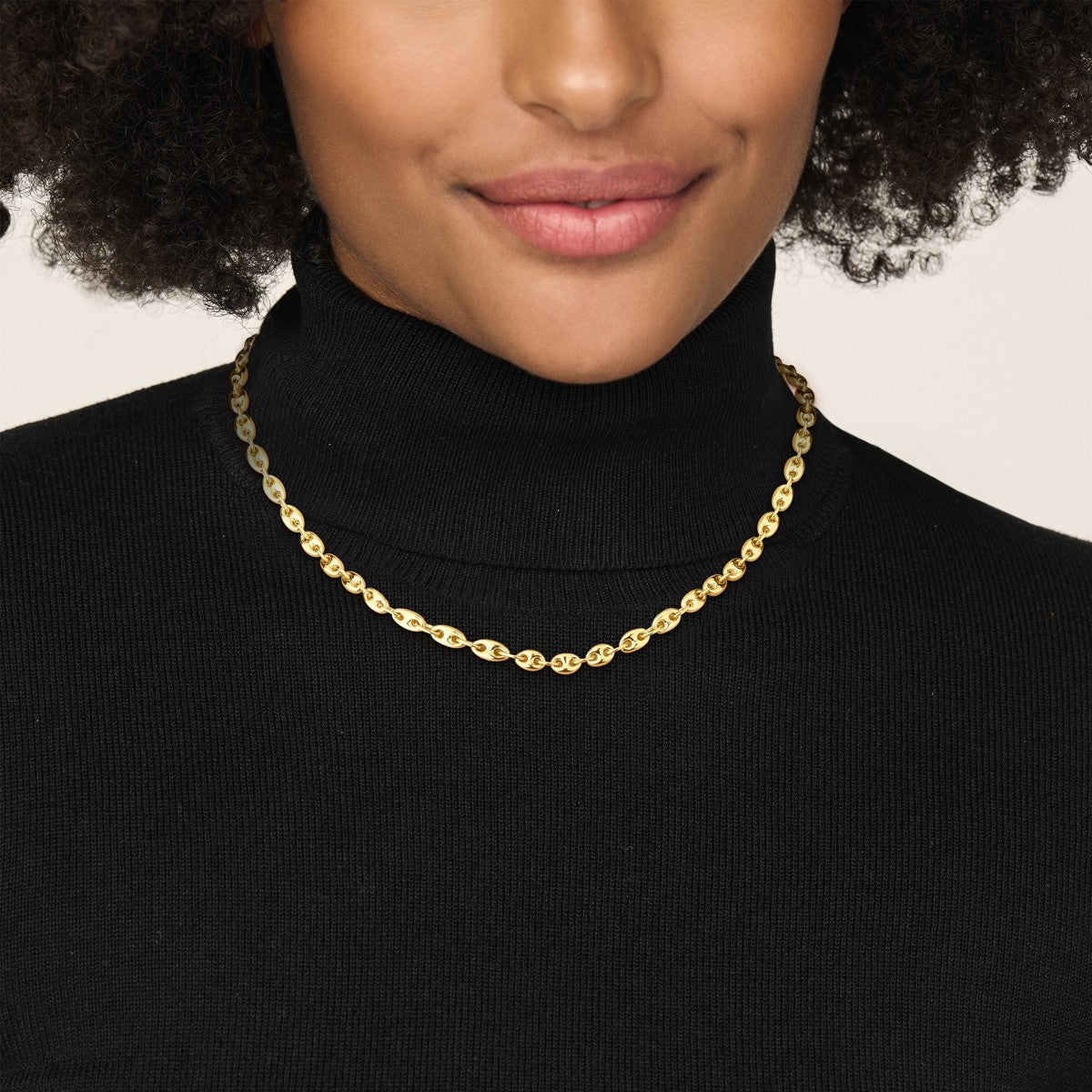 14K geelgoud collier koffieboon 6 mm 45 cm 4033148 - PansiteNederland.nl
