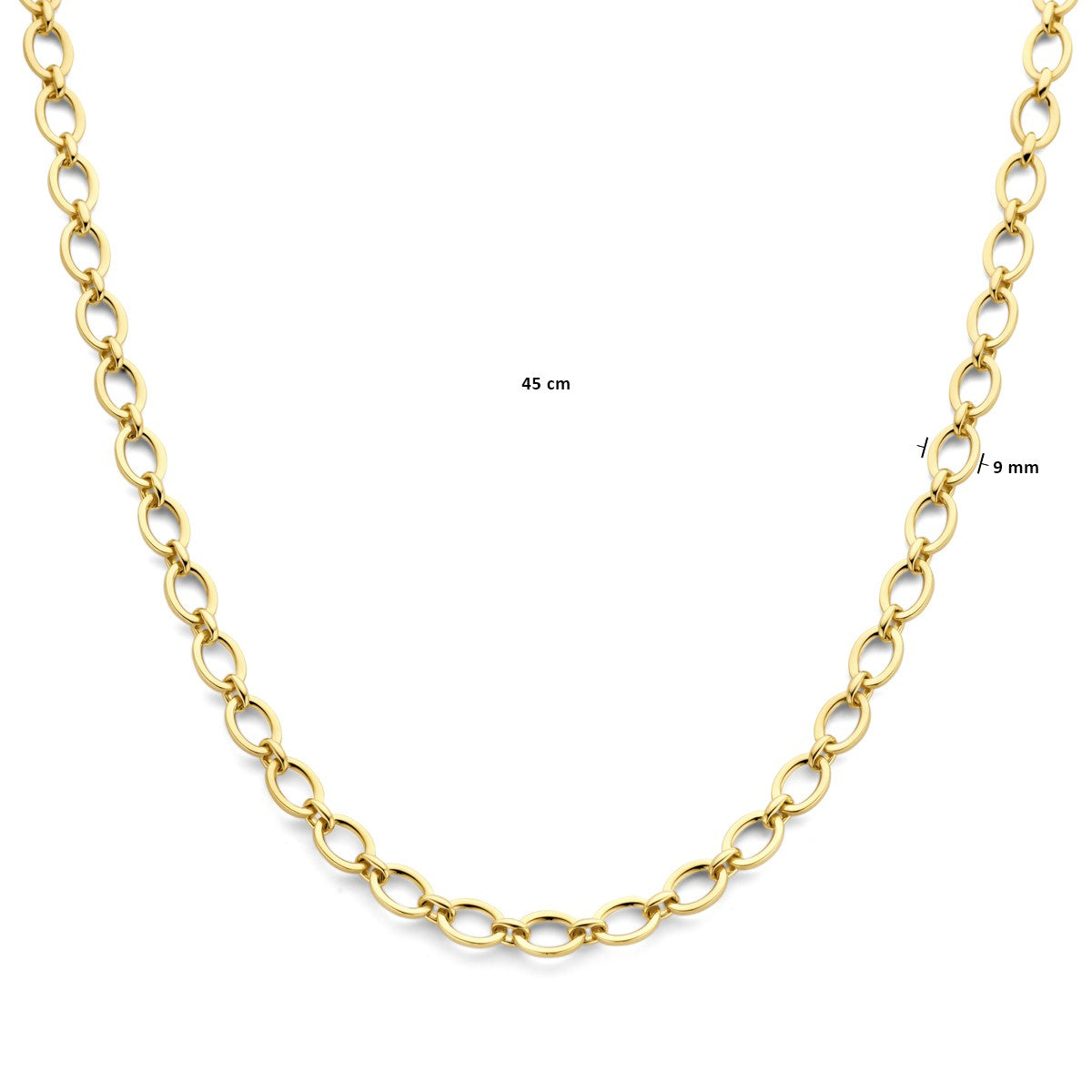 14K geelgoud collier 9 mm 45 cm 4033152 - PansiteNederland.nl