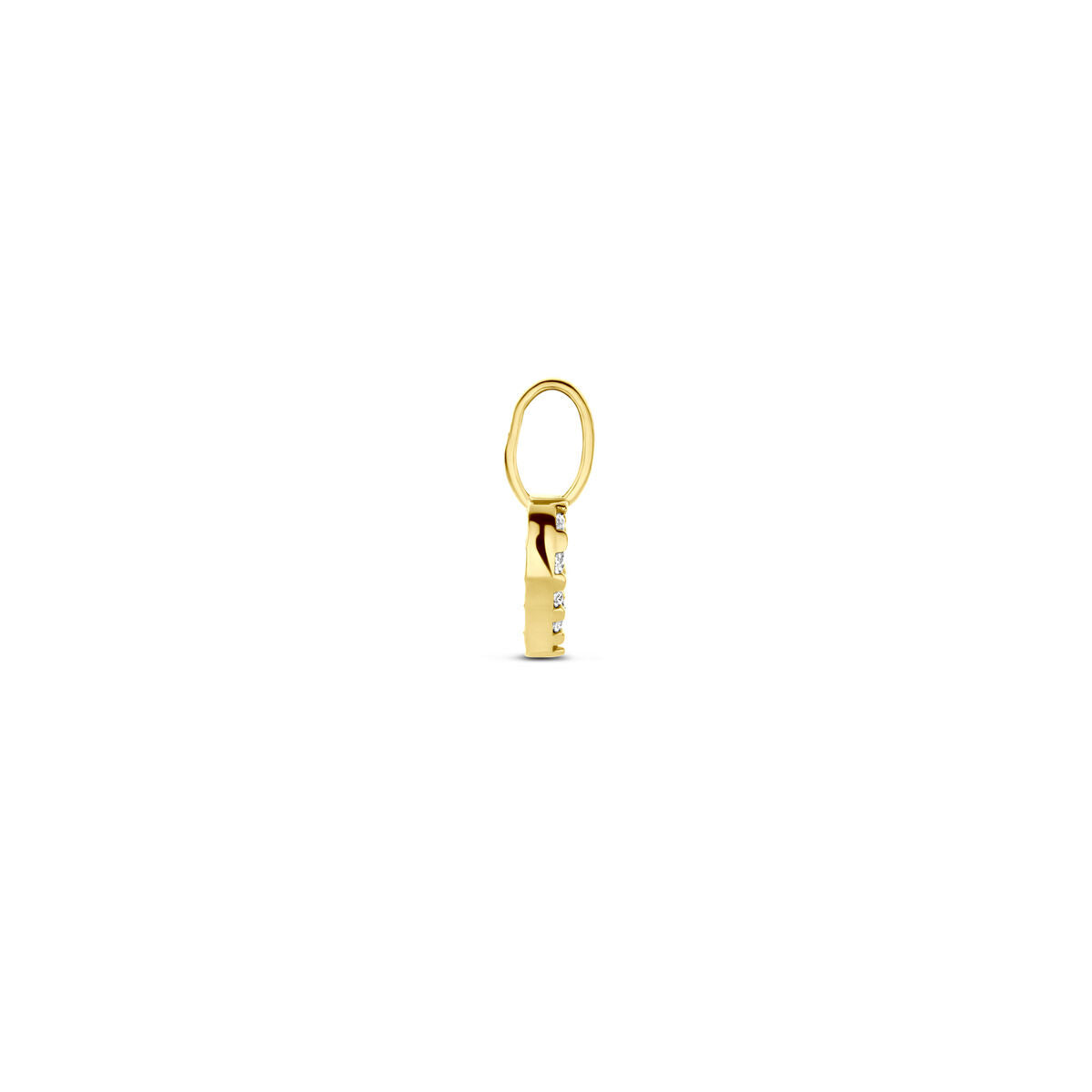 14K geelgoud hanger hartje zirkonia 10,5 mm - 4033186 - PansiteNederland.nl