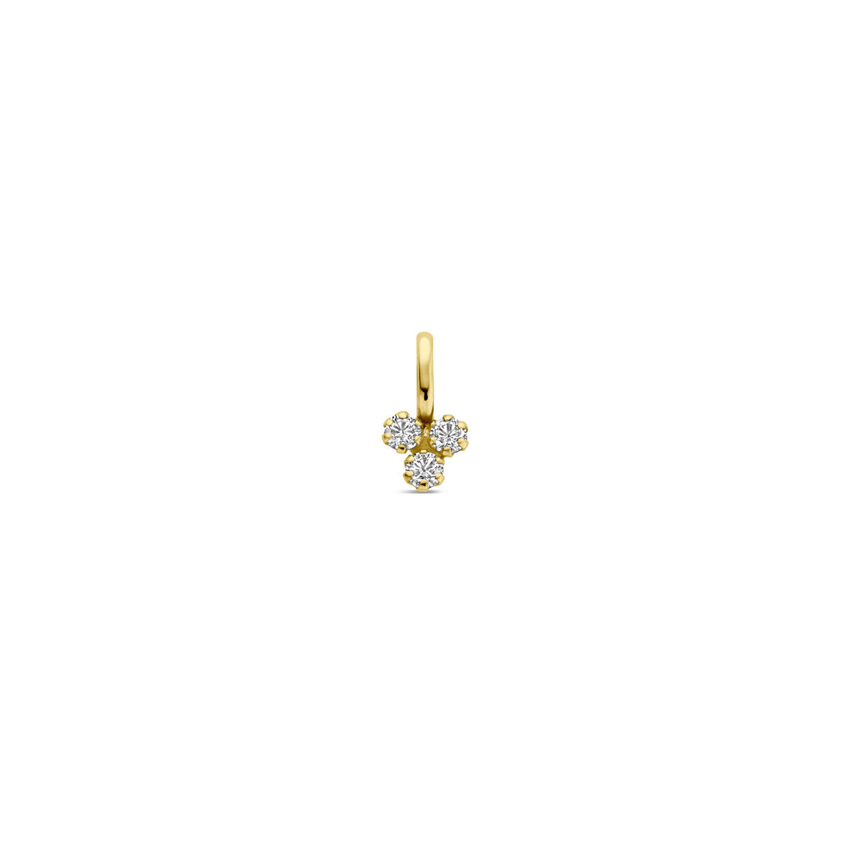 14K geelgoud hanger zirkonia 9 mm - 4033219 - PansiteNederland.nl
