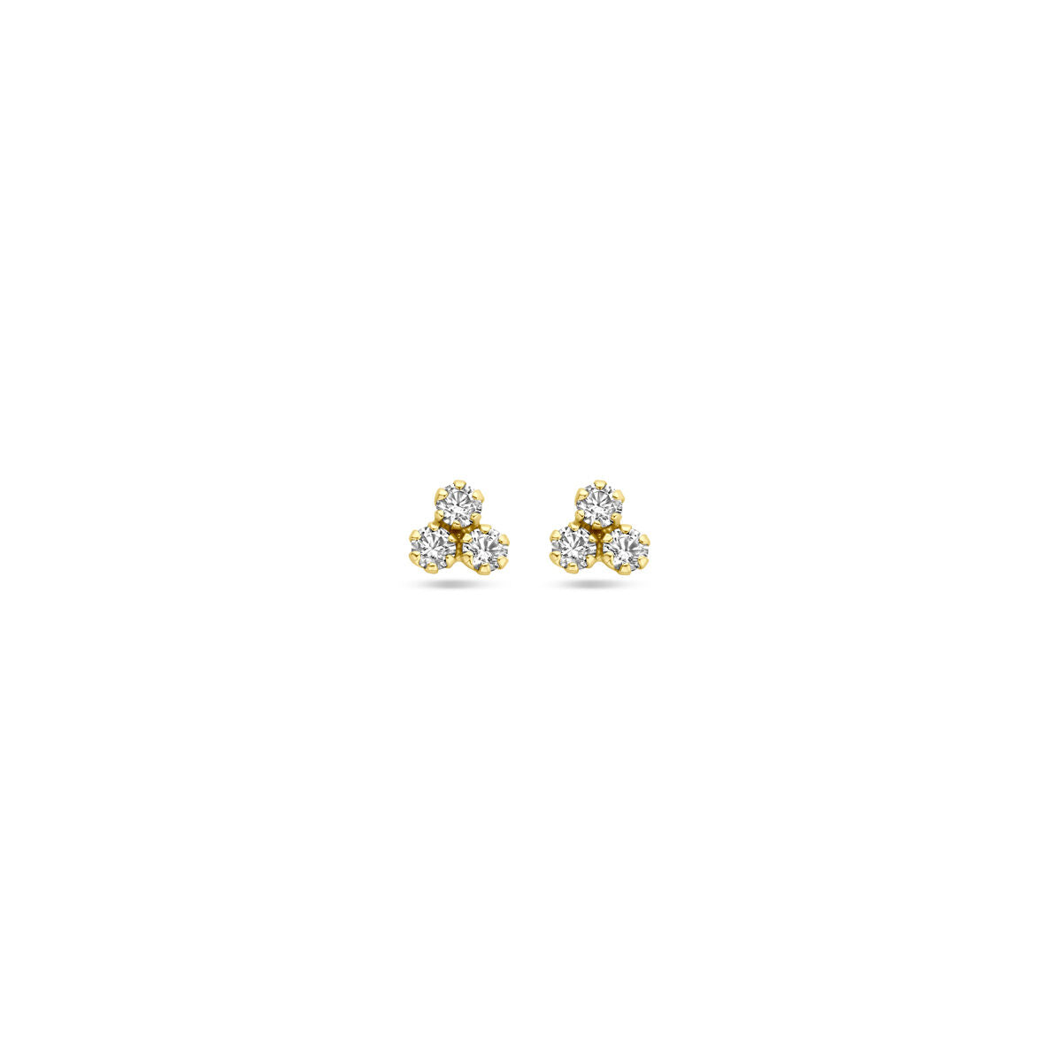 14K geelgoud oorknoppen zirkonia 4,5 mm - 4033220 - PansiteNederland.nl