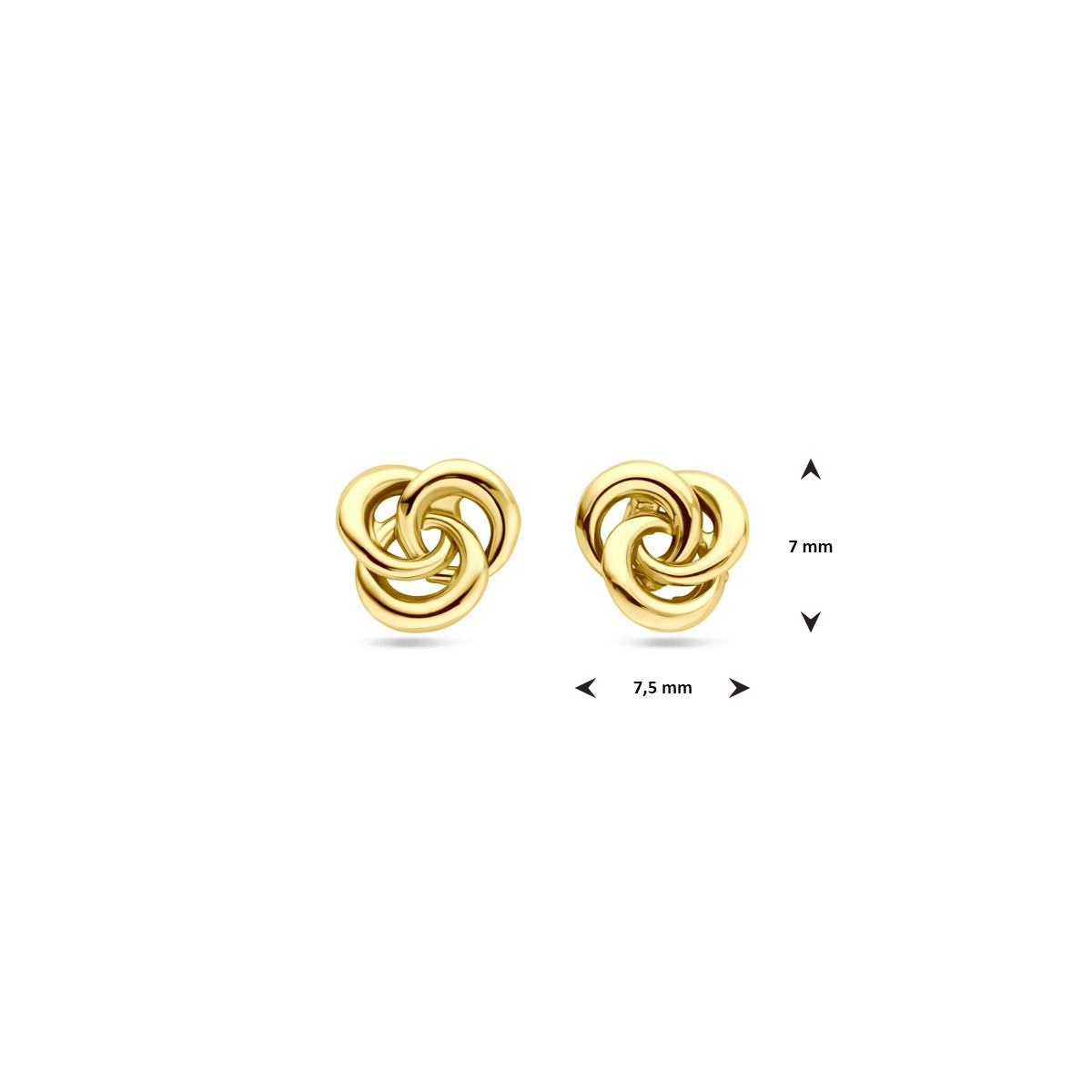 Oorbellen 7 mm 14K geelgoud