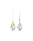 14K geelgoud oorhangers franse haak zirkonia 23 mm - 4033225 - PansiteNederland.nl