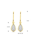 14K geelgoud oorhangers franse haak zirkonia 23 mm - 4033225 - PansiteNederland.nl