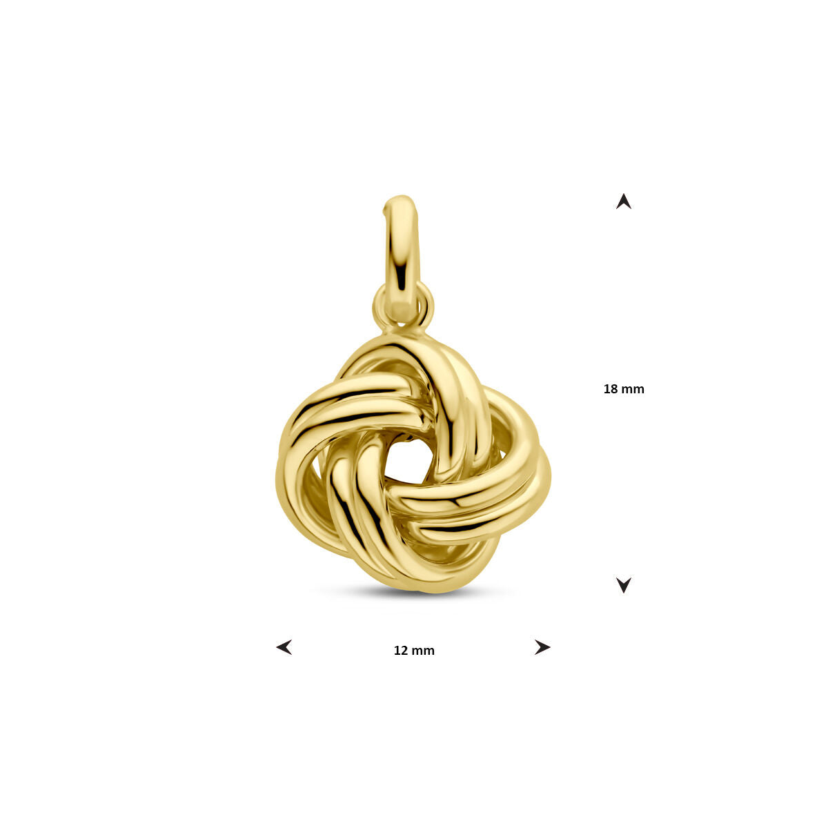 14K geelgoud hanger knoop 18 mm - 4033264 - PansiteNederland.nl