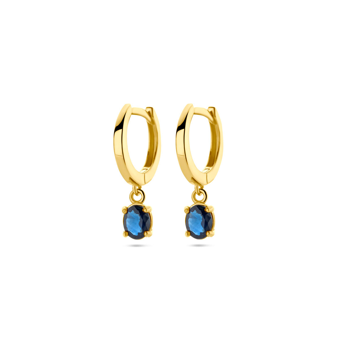 Oorbellen Saffier 14K Geelgoud