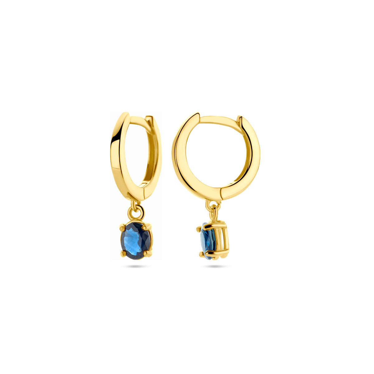 Oorbellen Saffier 14K Geelgoud