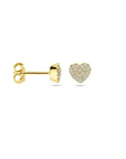 14K geelgoud oorknoppen hartje diamant 0.18ct (2x 0.09ct) h si 5,5 mm - 4033316 - PansiteNederland.nl