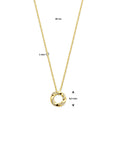 14K geelgoud collier diamant 0.06ct h si 44 cm - 4033324