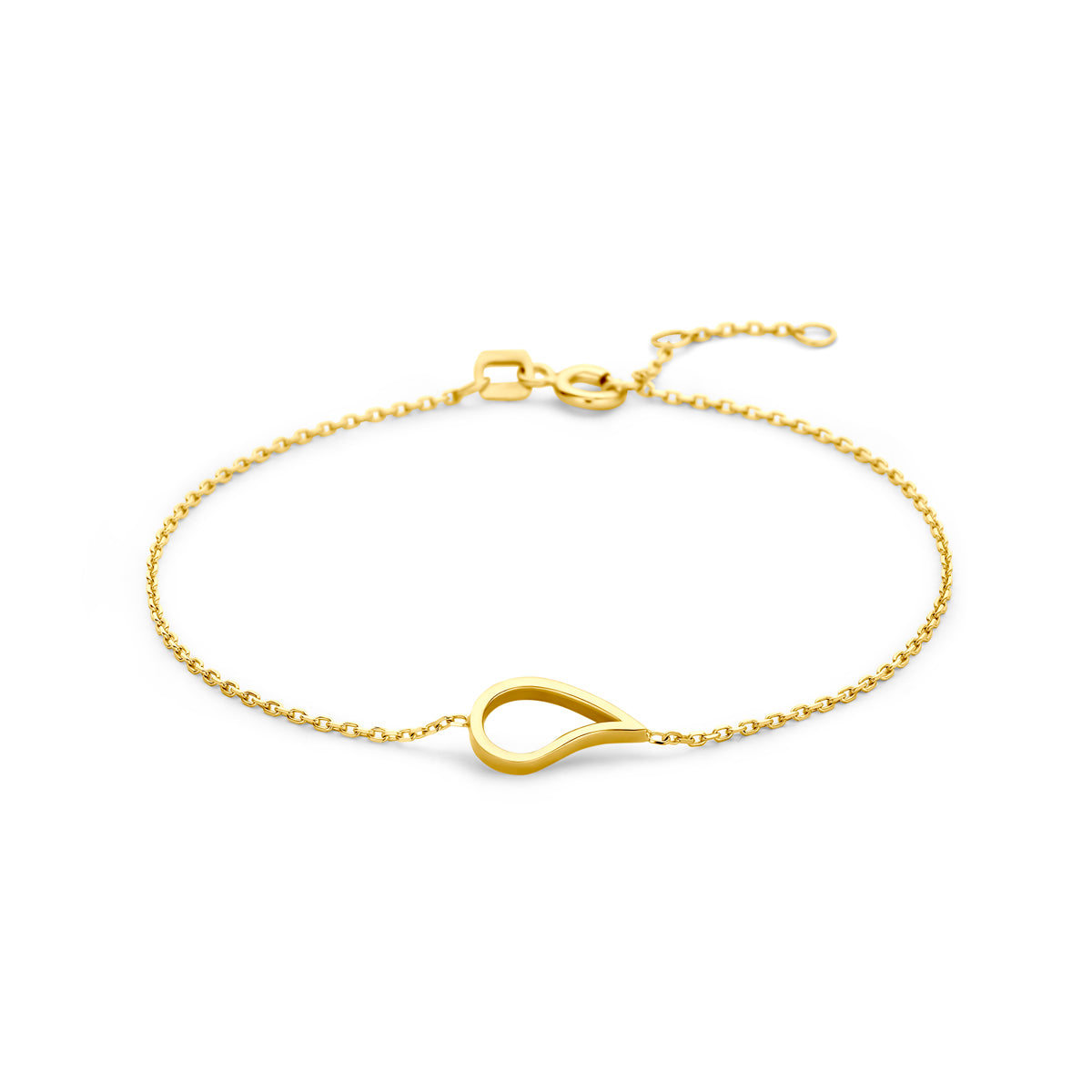 Armband druppel 16,5 - 17,5 - 18,5 cm 14K geelgoud