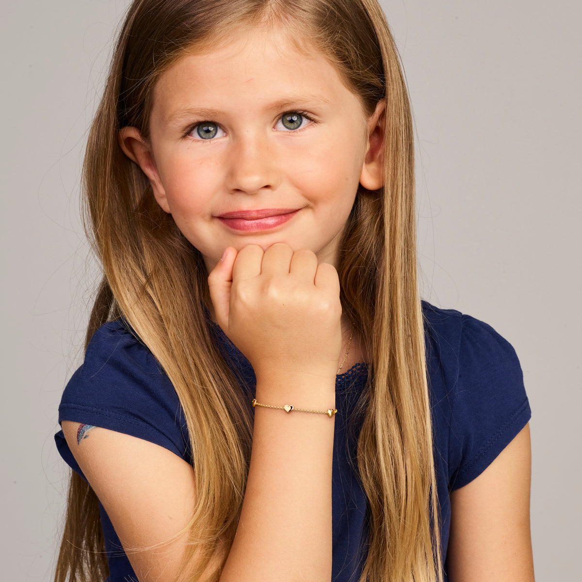 Armband hartjes 11 - 13 cm 14K geelgoud
