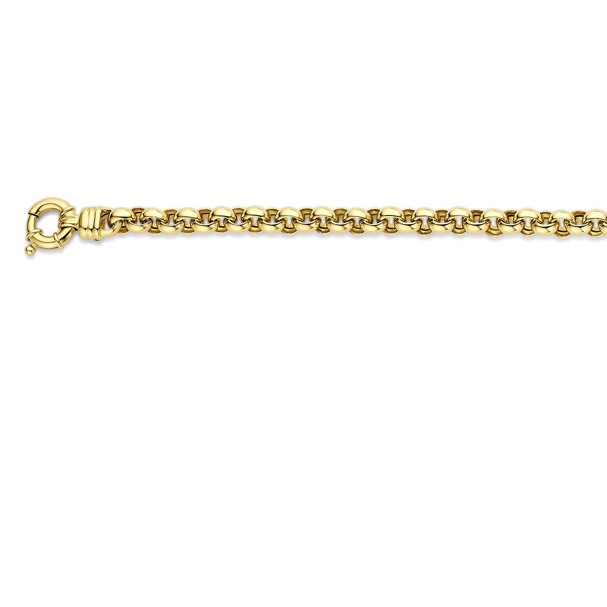 Armband Jasseron 7,0 mm met groot veerslot 14K geelgoud