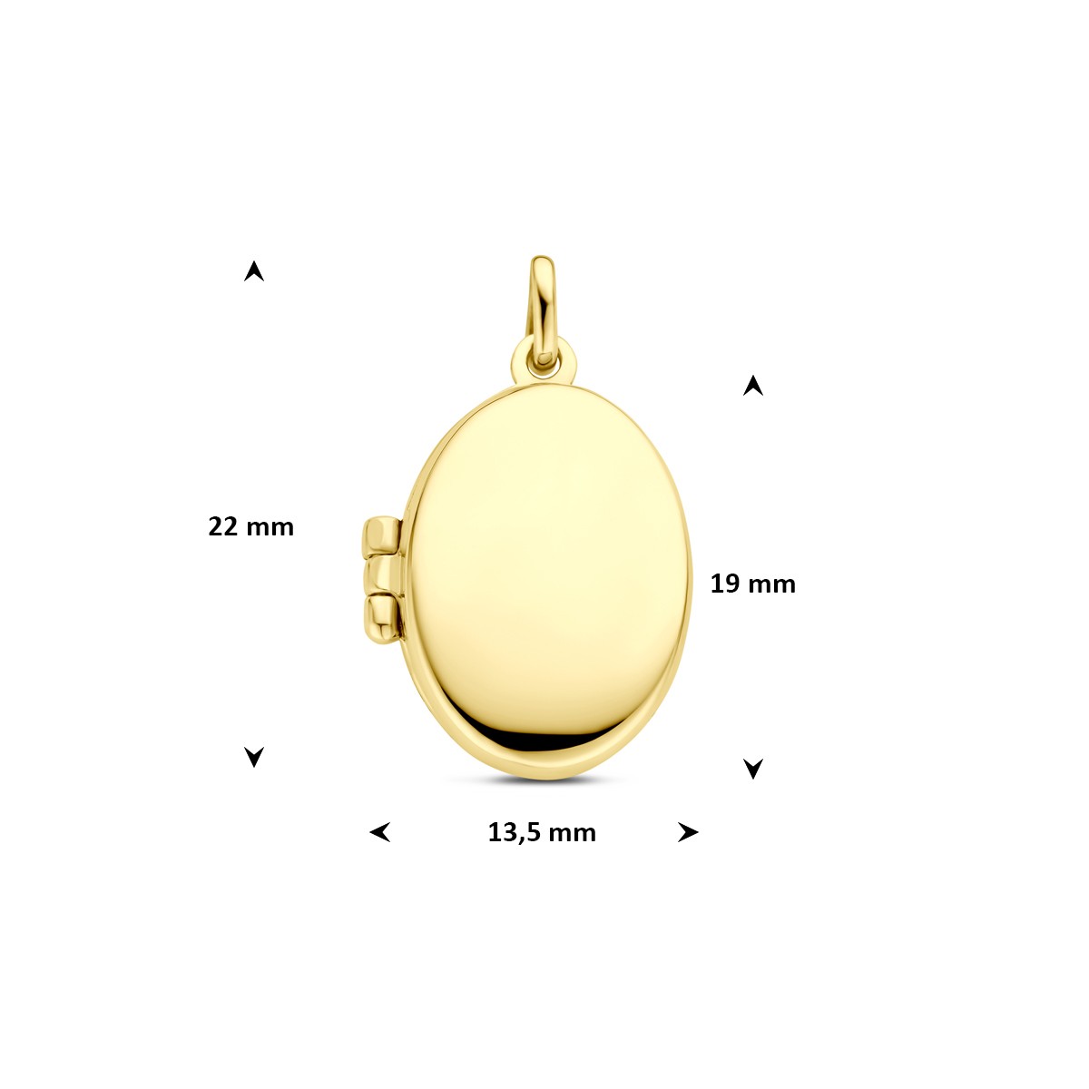 Medaillon ovaal 19 mm 14K geelgoud
