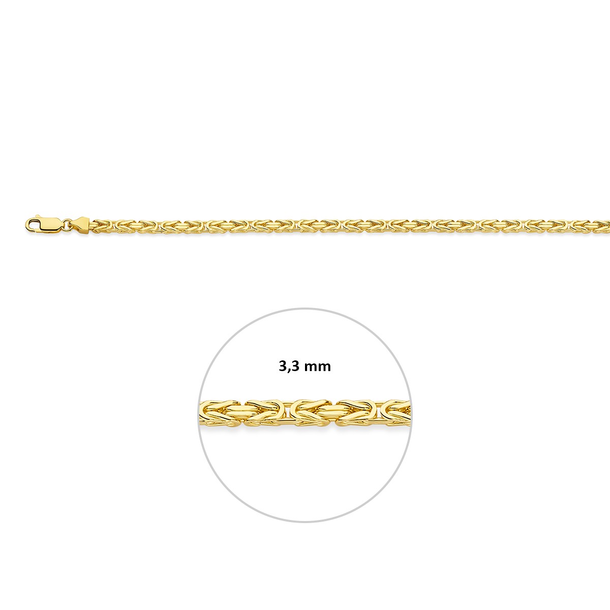 Armband Konings half massief 3,3 mm 14K geelgoud