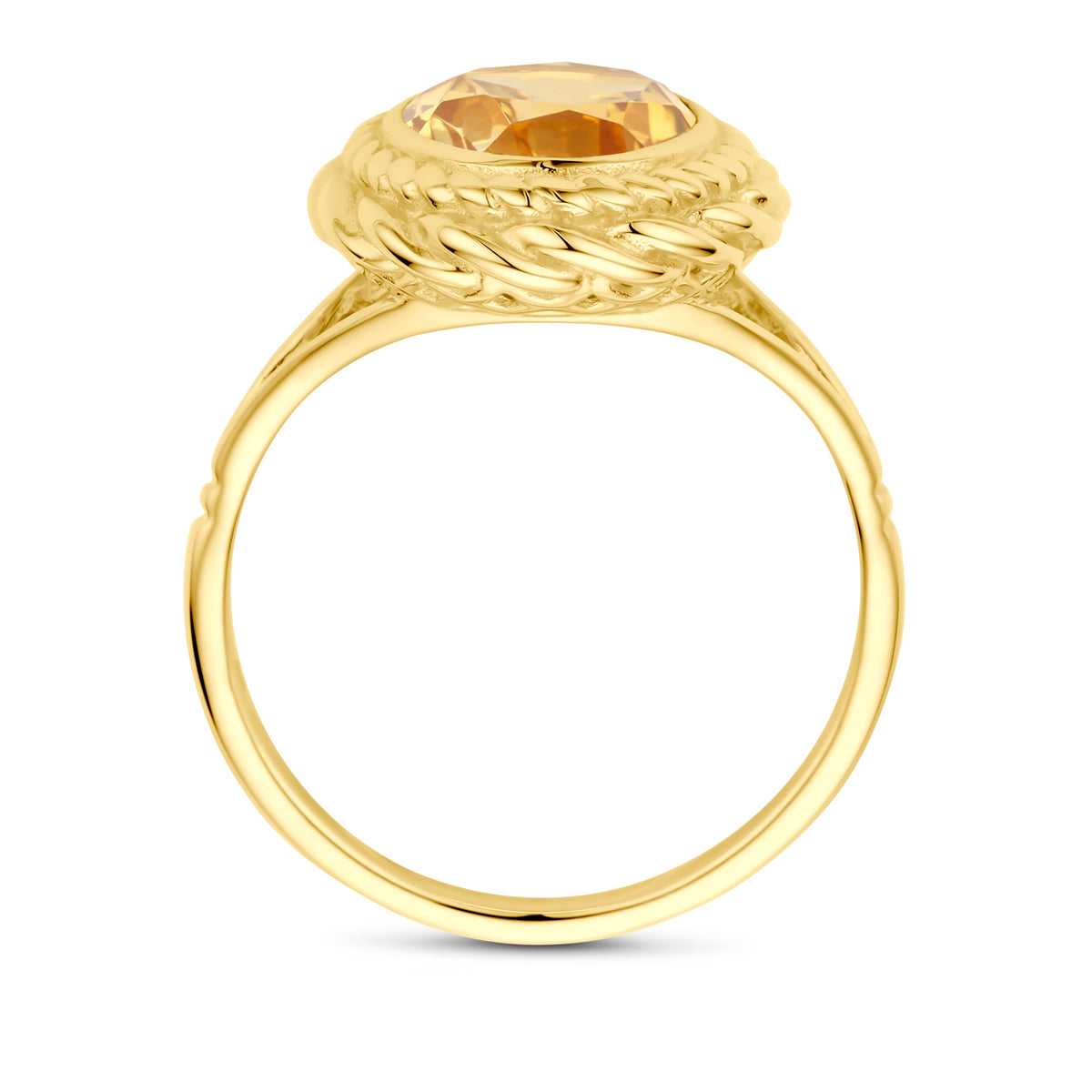 Ring citrien 14K geelgoud