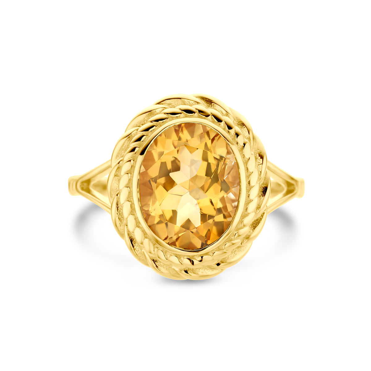 Ring citrien 14K geelgoud