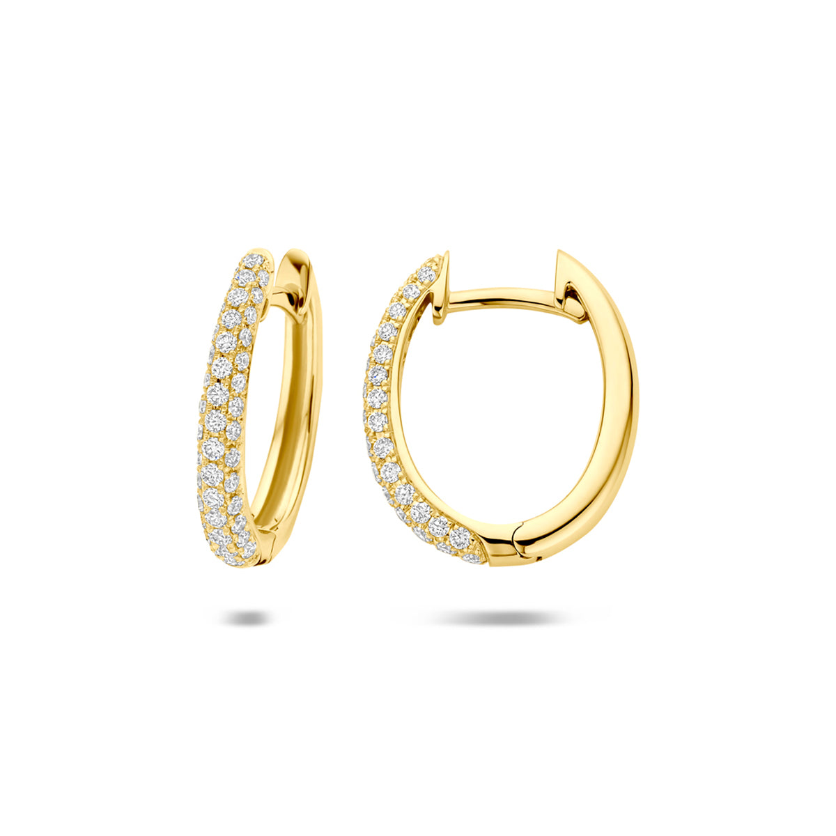 Fantasy Collection Klapoorringen diamant 14K geelgoud 0.38ct (2x 0.19ct) h si 15,5 mm - afbeelding 3