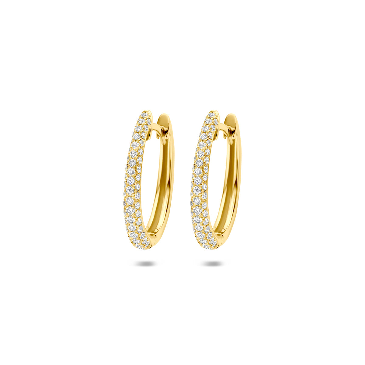 Fantasy Collection Klapoorringen diamant 14K geelgoud 0.43ct (2x 0.21ct) h si 17,5 mm
