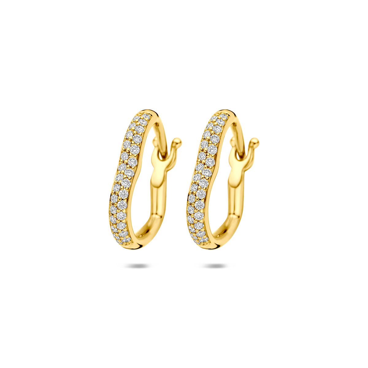 Fantasy Collection Oorringen hart diamant 14K geelgoud 0.29ct (2x 0.14ct) h si 15,5 mm
